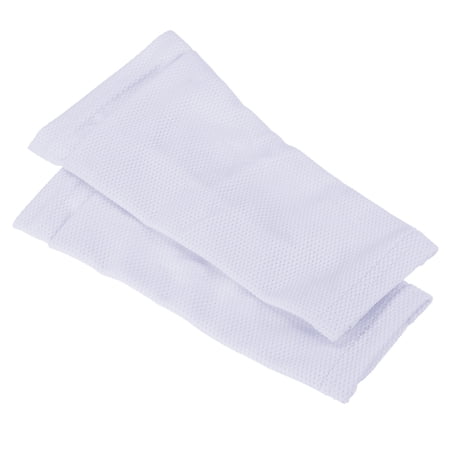Size M Soccer Shin Guard Socks, Breathable Sleeves for Running, White 4 Pack