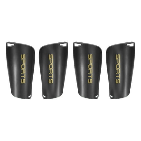 Size M Soccer Shin Pads, 4 Pack Sport Protective Guard for Youth, Black