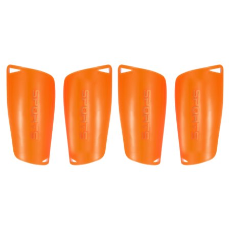 Size M Soccer Shin Pads, 4 Pack Sport Protective Guard for Youth, Orange
