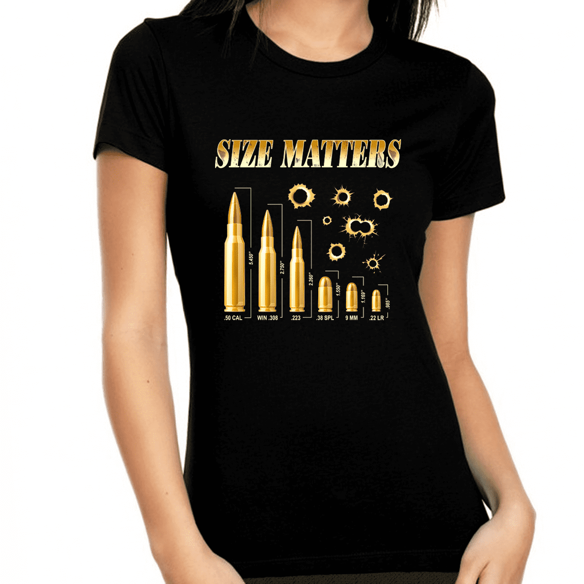 Size Matters Ammo Shirt for Women Gun Shirts for Women 2nd Amendment