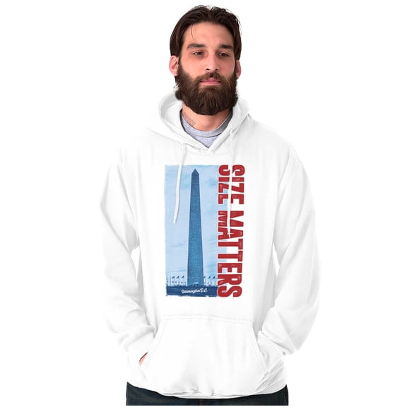 Size Matters Funny Washington DC Men's Big & Tall Graphic Hoodie Brisco Brands 5X