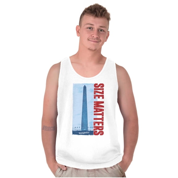 Size Matters Funny Washington DC Tank Top Sleeveless Tee Men Brisco Brands S