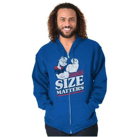 Size Matters Popeye The Sailor Man Men Big & Tall Zip Hoodie Brisco Brands 5X