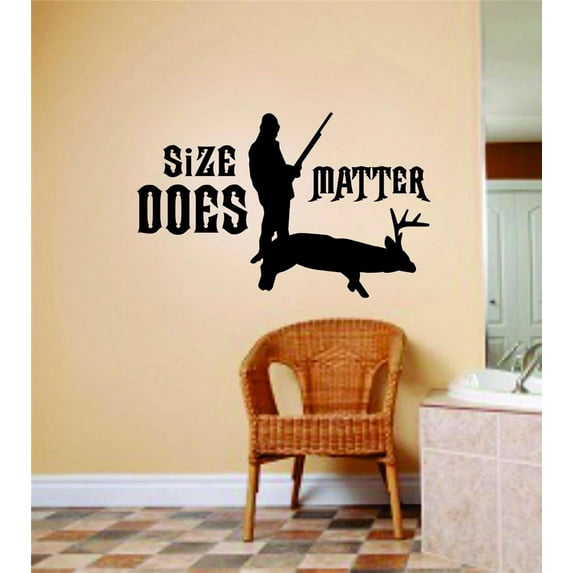 Size Matters Wall Large Deer Moose Buck Animal Graphic Boys Bow & Arrow Hunting Hunter Vinyl Wall Decal 20 X 40 Inches