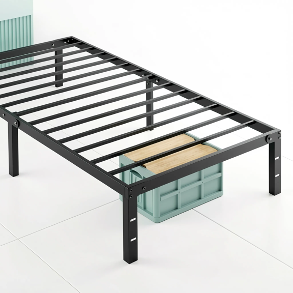 Size Metal Platform Bed Frame, 14-Inch Height, Heavy Duty Steel, Under-Bed Storage Space, No Box Spring Required