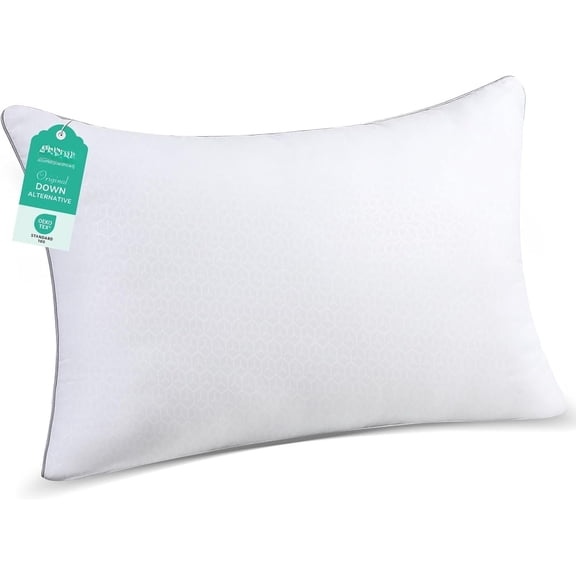 Size Pillow, Hotel Collection Single Bed Pillow for Side, , and Sleepers - Down Alternative Plump Filling - White, Set of 1, , 20x30 Inches