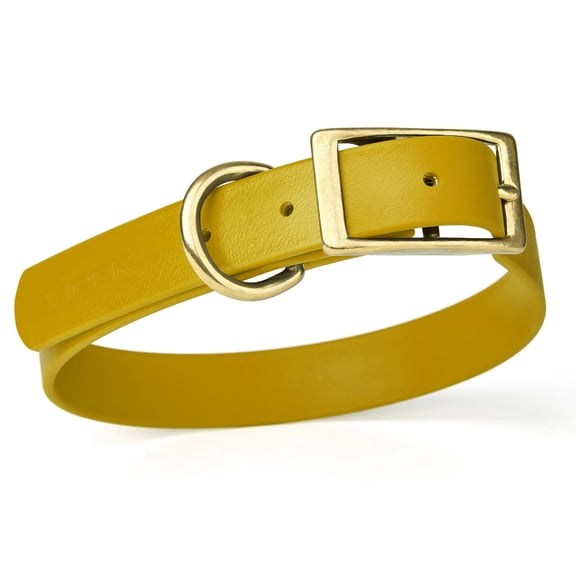 Size S (12 to 15 inches)-Viper Biothane Waterproof Collar - Brass Hardware