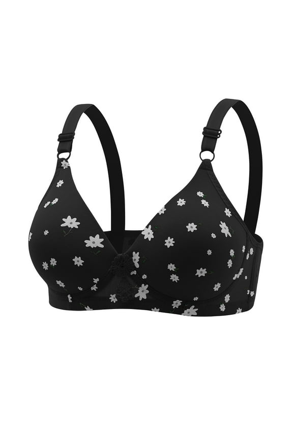 Size S-2XL Bras for Women, Large Size Bra Wireless Elastic Solid Bra Adjustable Shoulder Straps Yoga Sports Bras