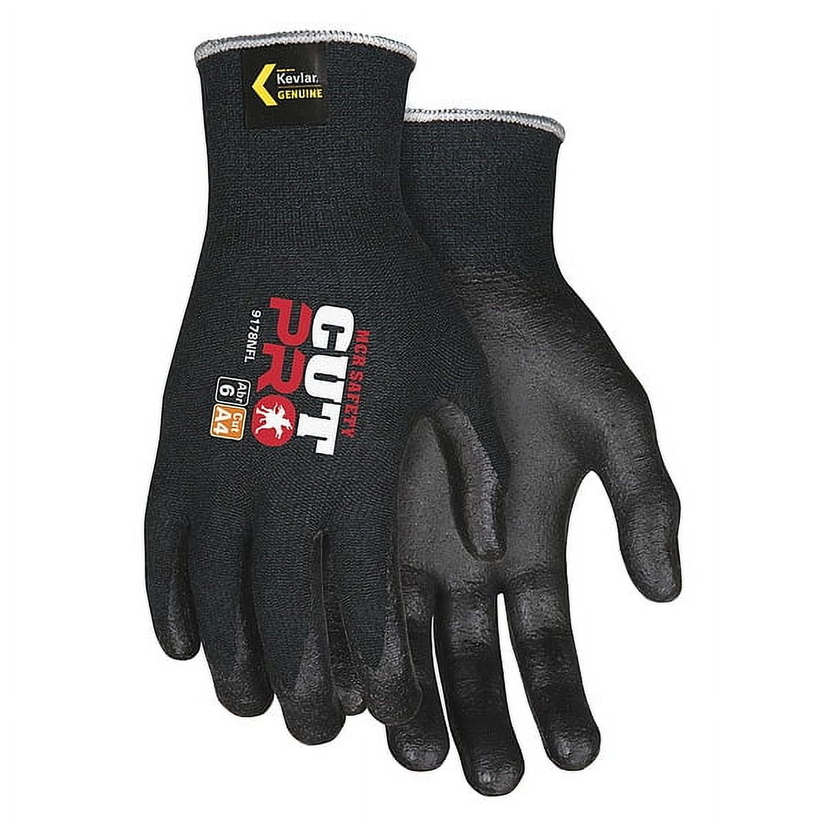 Cut Protection Size S (7), ANSI Cut Lvl 4, Abrasion Lvl 6, Nitrile Coated Kevlar Cut ...
