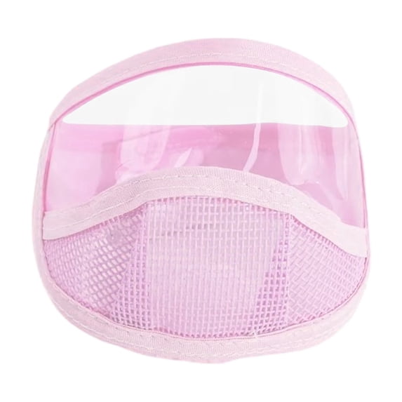 Size S Pink Transparent Pet Muzzle with Breathable Mesh, Cute Cat Dog Grooming Mask for Small Pets, Anti-Bite Protection for Kittens & Tiny Breeds