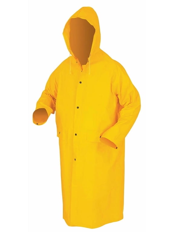 Classic 200CS Series Waterproof Raincoat with Detachable Hood, Yellow, PVC/Polyester, Size S