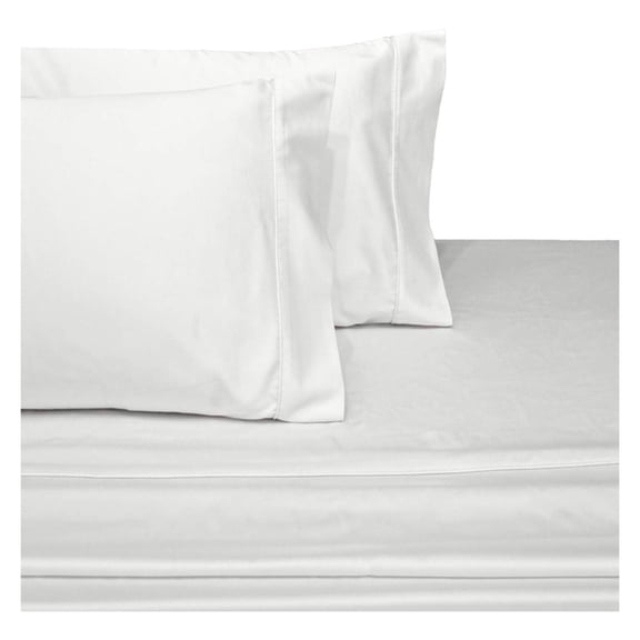 Size Sheets, White, 100% Cotton Sheets, Deep Pocket, Cool Cotton Sateen, Smooth Solid Pattern Weaved Bed Sheets