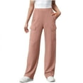 thumbnail image 1 of Over Size Women High Waisted Cargo Pants Cargo Sweatpants For Women Casual Baggy Wide Leg Sweat Pants Fall Fashion Comfy Athletic Joggers With Pockets Great Gifts for Less Ndbuld Pink XL, 1 of 8