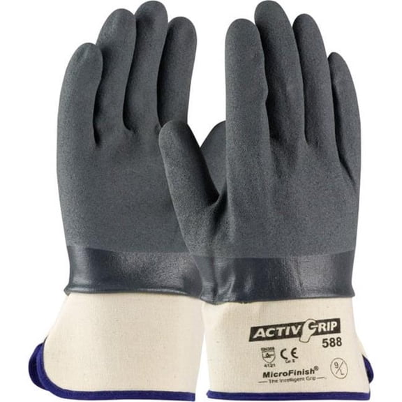 PIP Industries B676546 Micro-Finish Grip Nitrile Coated 56-AG588 Gloves, Gray & White - Extra Large - 12 Pairs