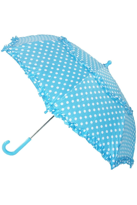 Size one size Kid's Hook Handle Ruffled Polka Dot Umbrella