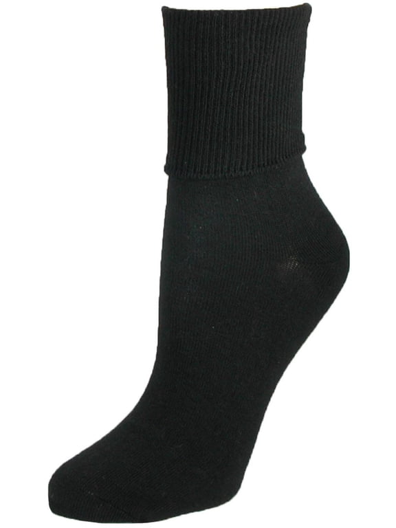 Size one size Women's Plus Size Cotton Turn Cuff Sock