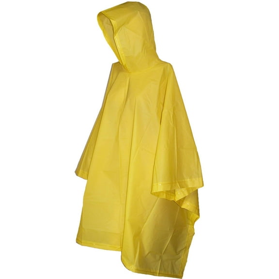 Size one sizeone size Hooded Pullover Rain Poncho with Side Snaps