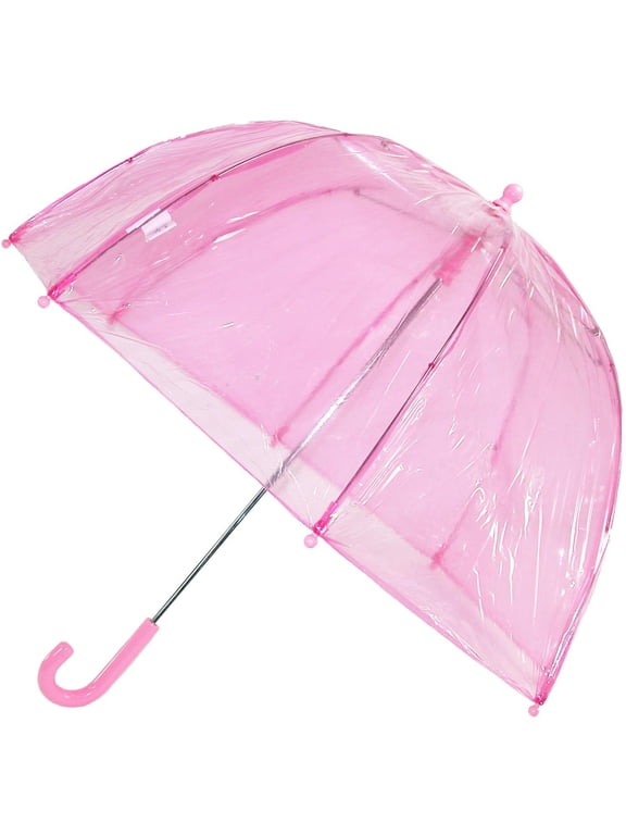 Size one sizeone size Kids' Vinyl Pinch-Proof Clear Bubble Umbrella