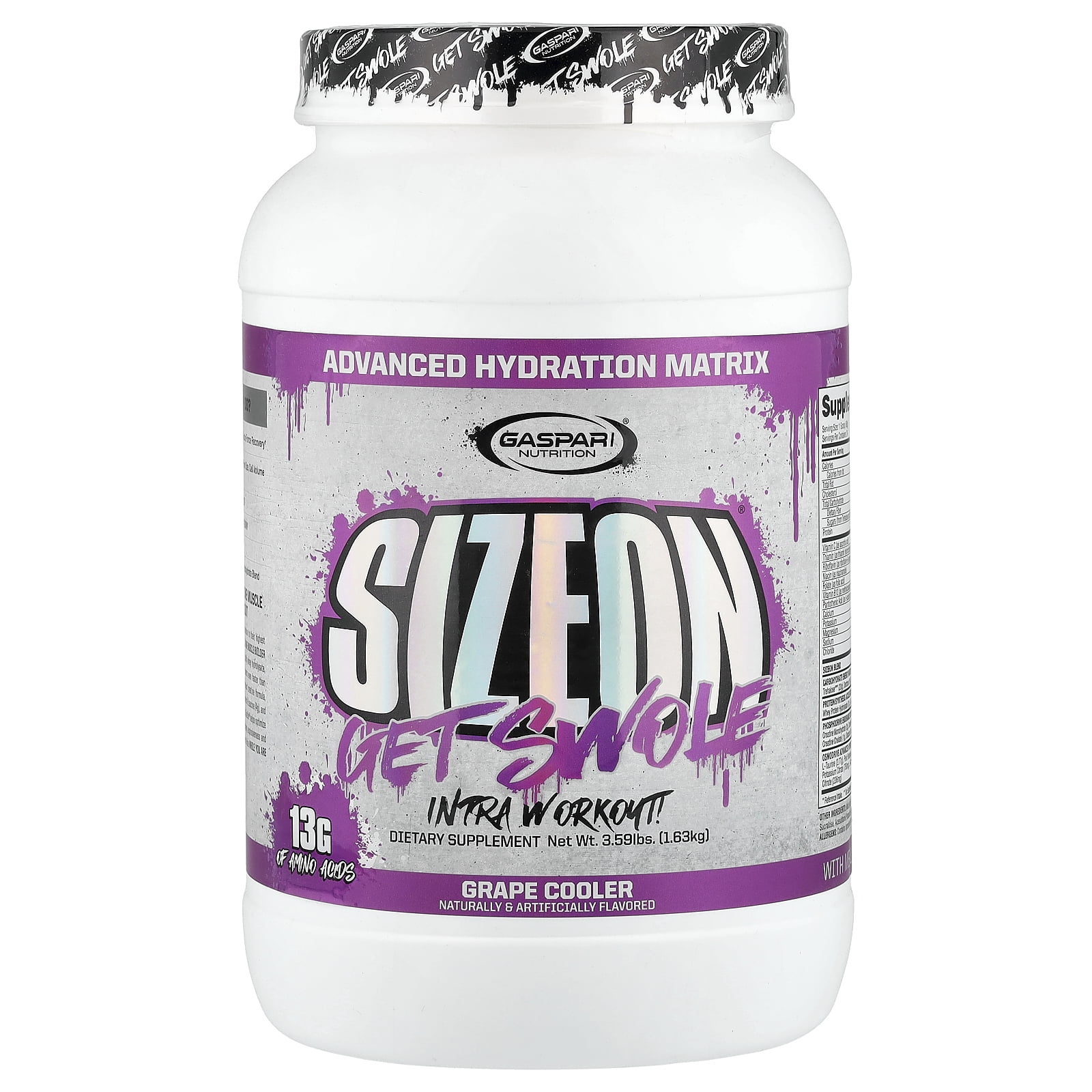Gaspari Nutrition SizeOn®, Intra Workout, Grape Cooler, 3.59 lbs (1.63 kg)