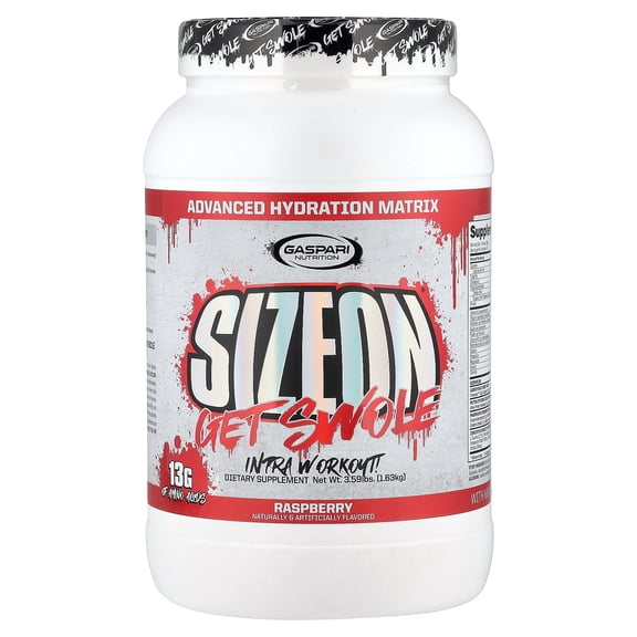 Gaspari Nutrition SizeOn, Get Swole, Intra Workout, Raspberry, 3.59 lbs (1.63 kg)