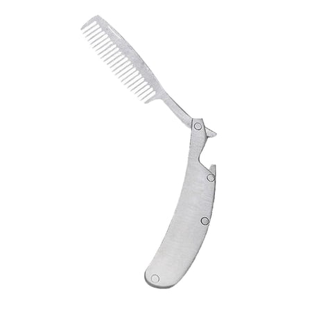Sized Fashion Stainless steel Foldable Beard Brush Comb for Men Mustaches Massage Hair Care Tools use with Balms and Oils