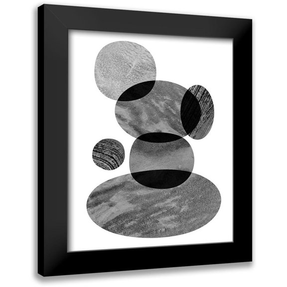 Sizemore, Natalie 12x14 Black Modern Framed Museum Art Print Titled - Moving Orbs II