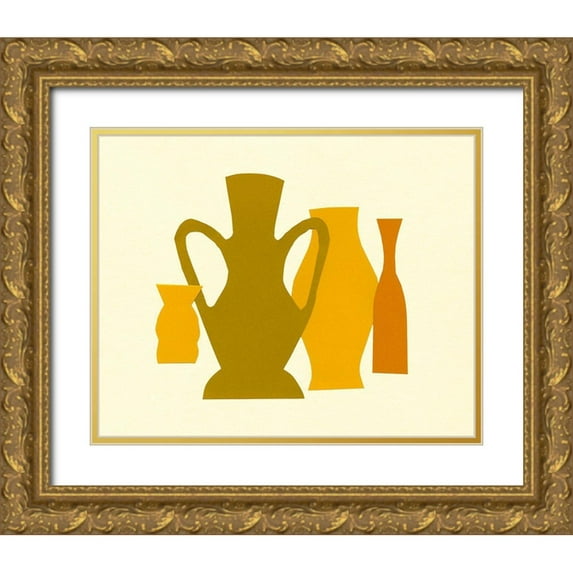 Sizemore, Natalie 18x15 Gold Ornate Wood Framed with Double Matting Museum Art Print Titled - Posing Pottery I
