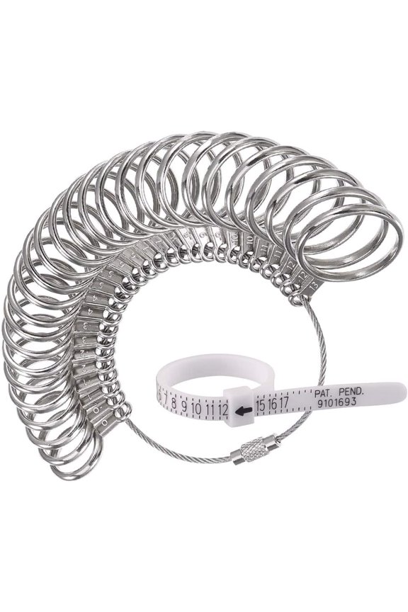 Sizers Stainless Iron Ring Size 0-13 Finger Ring Sizing Measuring Tool Ring Sizer Gauge Set Circle Models with Ring Sizer Belt