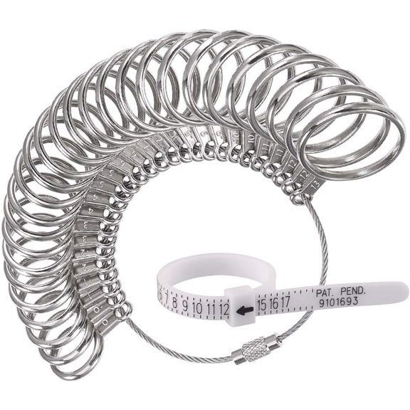 Sizers Stainless Iron Ring Size 0-13 Finger Ring Sizing Measuring Tool Ring Sizer Gauge Set Circle Models with Ring Sizer Belt