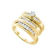 thumbnail image 1 of Sizes - L = 6, M = 8.5 - 14k Yellow Gold Trio His & Hers Round Diamond Solitaire Matching Bridal Wedding Ring Band Set (1/2 Cttw), 1 of 2