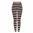 thumbnail image 1 of Gufahion Sizes S-XXXL Full Length Pants Leggings Women's Halloween Striped Print Sports Fitness Solid Colored Casual Tight Fitting Peach Hip Yoga Stretch, Gifts for Friend, 1 of 8