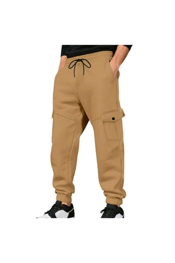 Sizes S-XXXL Full Length Pants Sweatpants for Men Casual Fashion Draw Rope Waist Multiple Pockets Elasticity Bind The Feet, Gifts for Yourself