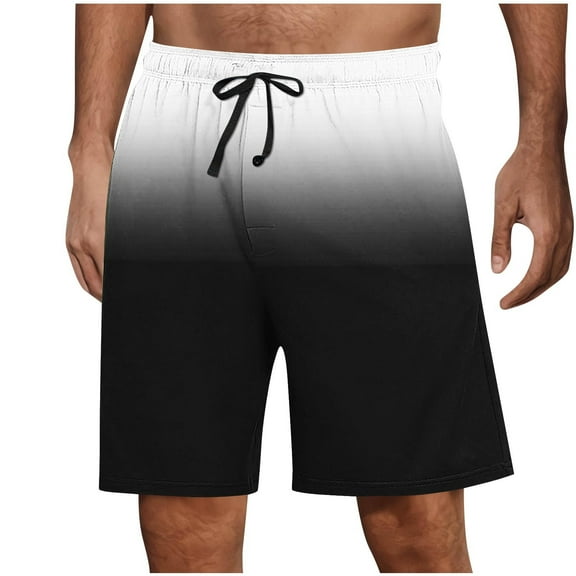 Gufahion Sizes S-XXXL Shorts Pants Men Casual Fashion Gradient with Pocket Elastic Waist Short, Gifts for Friend, Black