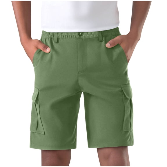 Gufahion Sizes S-XXXL Shorts Pants Men Faddish Outdoors Solid Casual Pocket Button Zipper Sport, Gifts for Man, Mint Green
