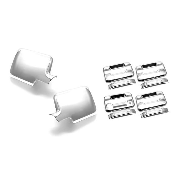 Sizver Chrome Door Mirror+Handles Cover For 2004-2008 Ford F150 (4 Door-Model)
