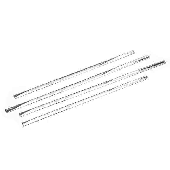 Sizver Chrome Side Molding Trims Protection Trims Panel For 2014-2016 Chevrolet Silverado Crew Cab Only