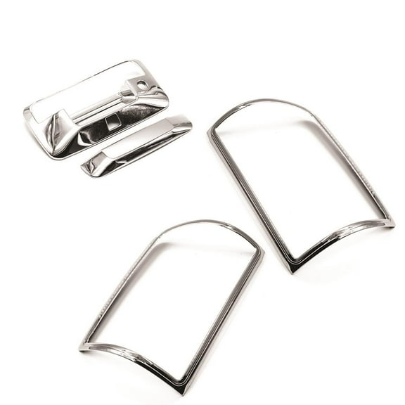 Sizver Chrome Tail Light+Tail Gate Covers For 2014-18 GMC Sierra ^with backup Camera hole^
