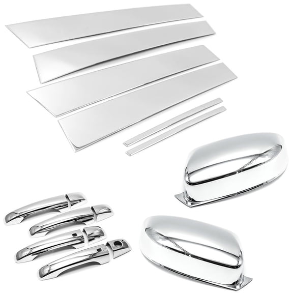 Sizver Super Combo Pillar Post Trims+Handles+Top half Mirror Covers For 2011-2016 Chrysler 300C