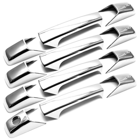 Sizver Ultra Chrome Door Handle Covers For 07-13 Chevrolet Silverado/07-14 Suburban/07-14 Tahoe/07-14 GMC Sierra 1500/2500/3500/07-14 Yukon/07-13 Yukon Denali/07-14 Cadillac Escalade