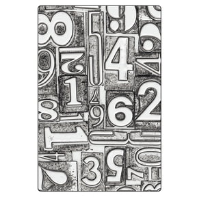 Sizzix 3D Embossing Folder, Numbered by Tim Holtz, Large/A5, 1PCS
