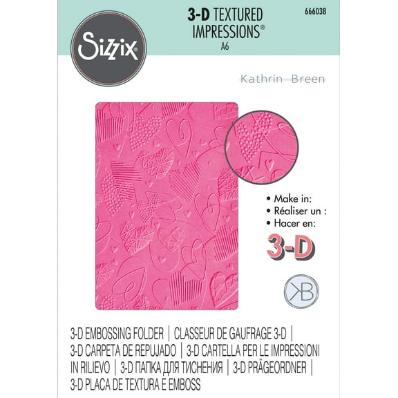 Sizzix 3D Textured Impressions By Kath Breen-Mark Making Hearts
