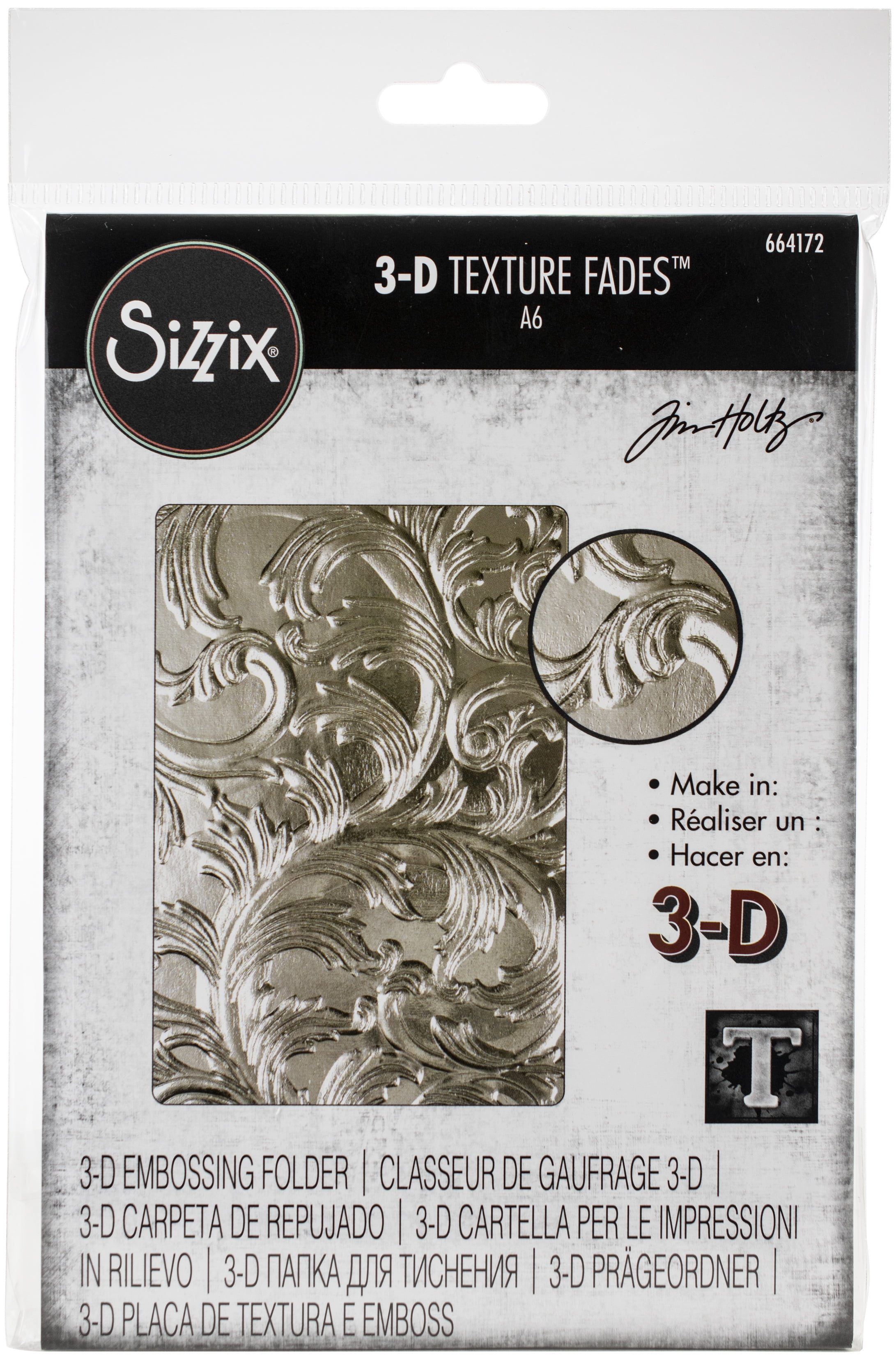 Sizzix 3-D Textured Impressions Embossing Folder Elegant by Tim Holtz ...