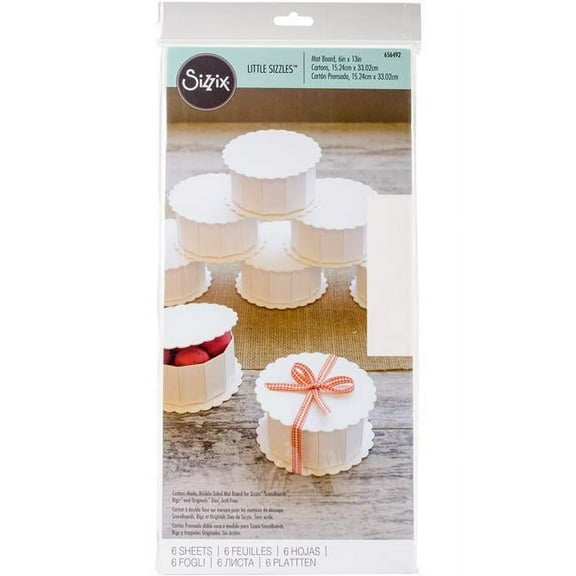 Sizzix 656492 6 x 13 in. Matboard, White - 6 per Pack