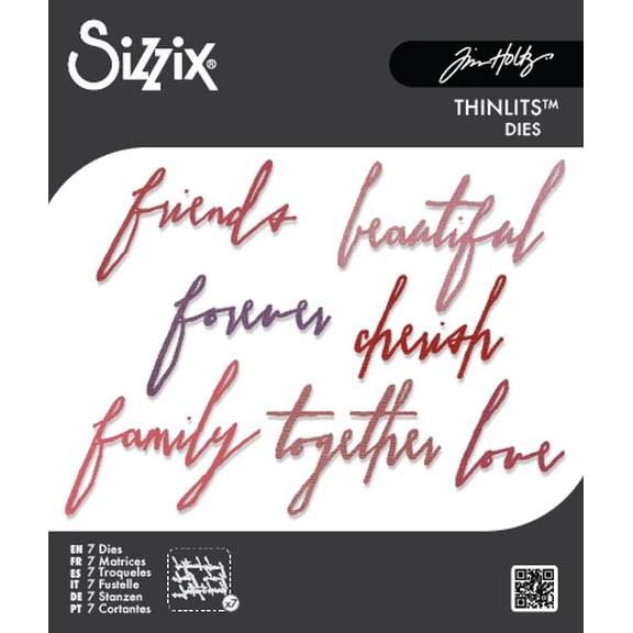 Sizzix Thinlits Dies 7/Pkg By Tim Holtz-Handwritten Love