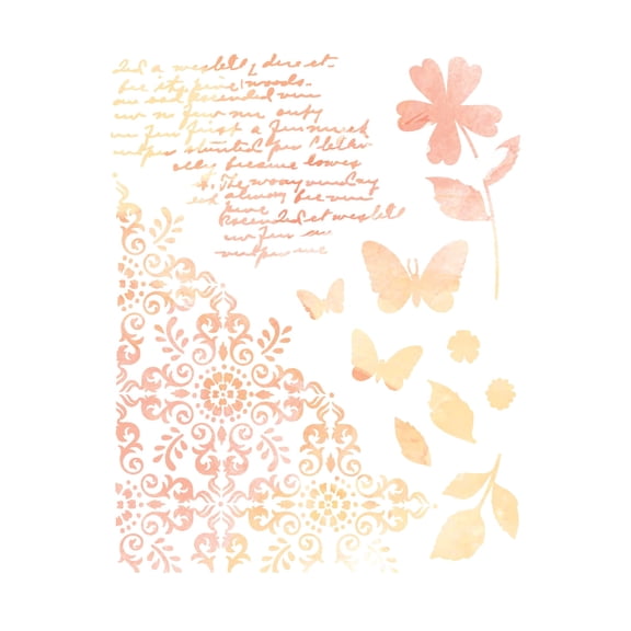 Sizzix A4 Stencil for Sizzix Stencil & Stamp Tool, Petal Play by 49 & Market, 1 Stencil