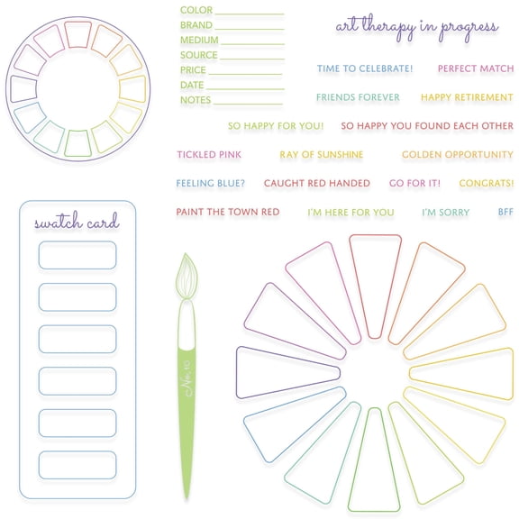 Sizzix A5 Clear Stamps Set 24PK - Swatch Cards by Eileen Hull