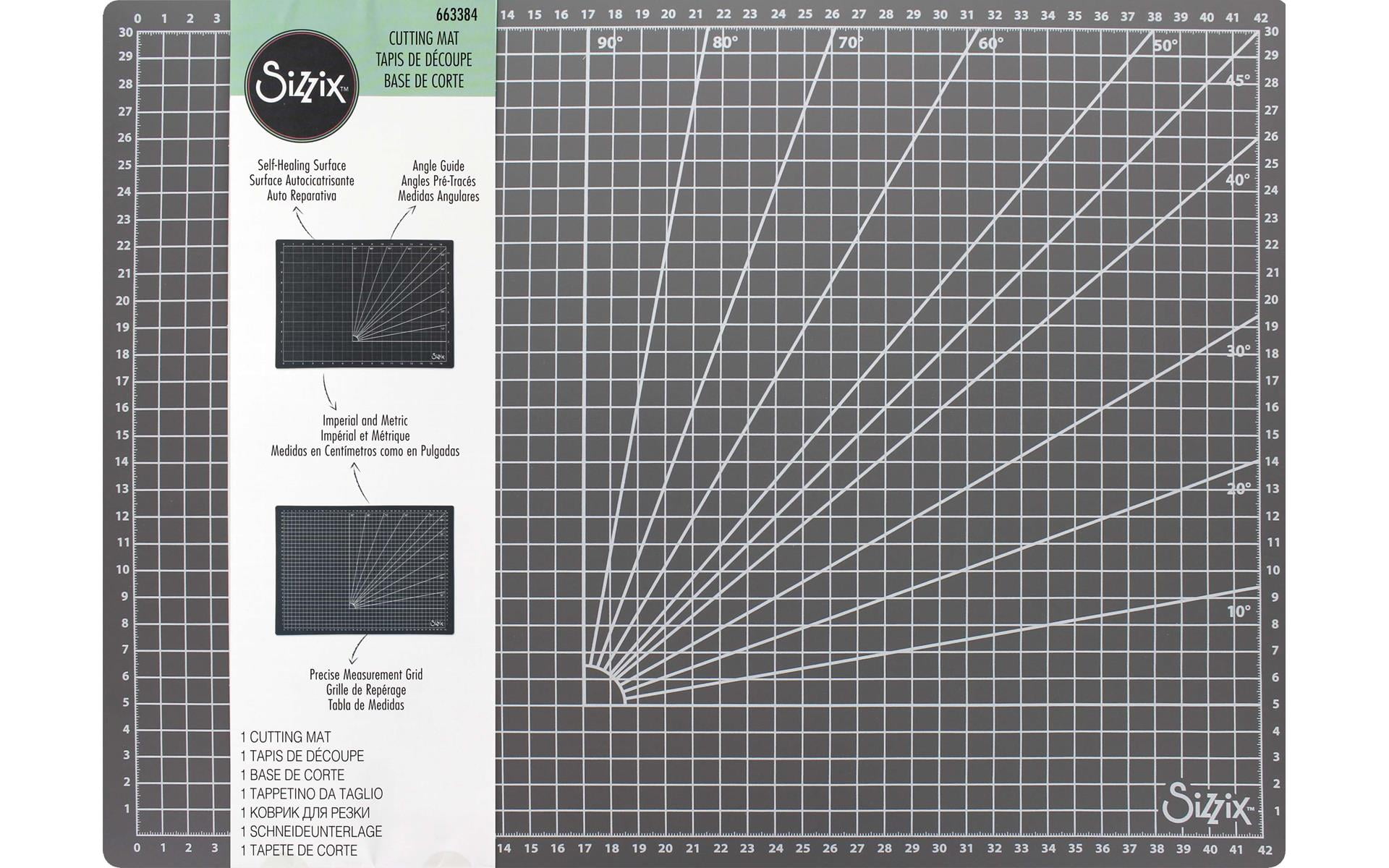 Large Gray Self-Healing Cutting Mat with Grid