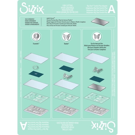 Sizzix Big Shot Switch Plus Standard Adapter A-Chrome Precision Base Plate