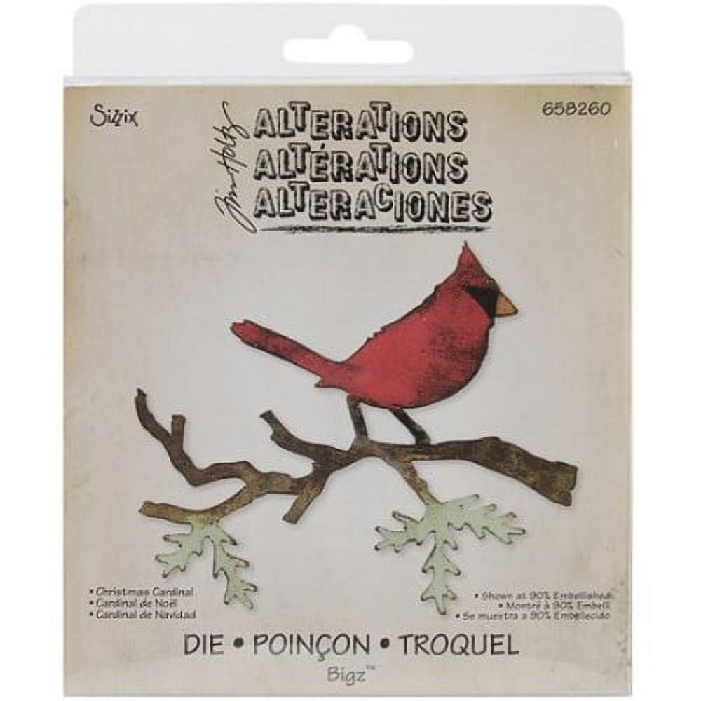 アルバム・スクラップ Sizzix Bigz Die Christmas Cardinal Sizzix-Bigz-Die-By-Tim-Holtz-5