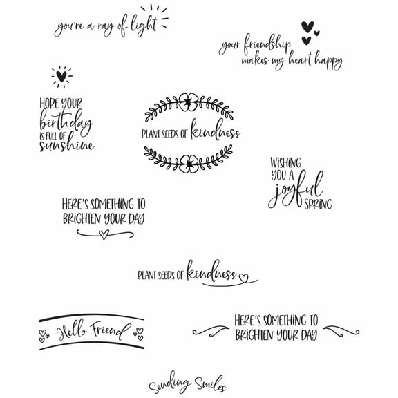 Sizzix Clear Rubber Stamps Set 16pk - Sending Sunshine Sentiments by Catherine Pooler